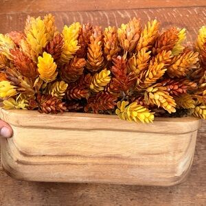 Threshold Autumnal Faux Succulent Arrangement in Wooden Planter
